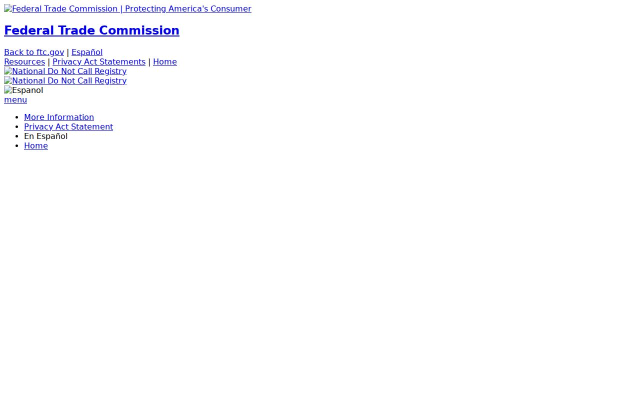 National Do Not Call Registry page for Virginia phone numbers
